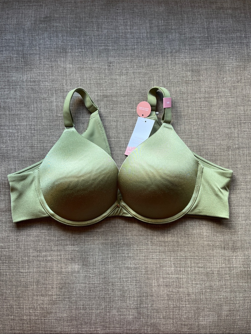 Cacique Olive Green Boost Plunge Bra Plus Size 42B NWT
